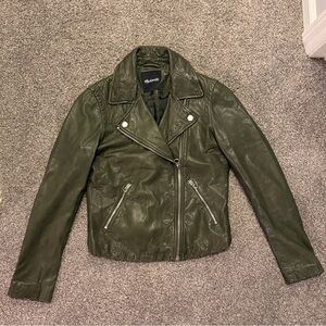 Madewell Olive Leather Jacket